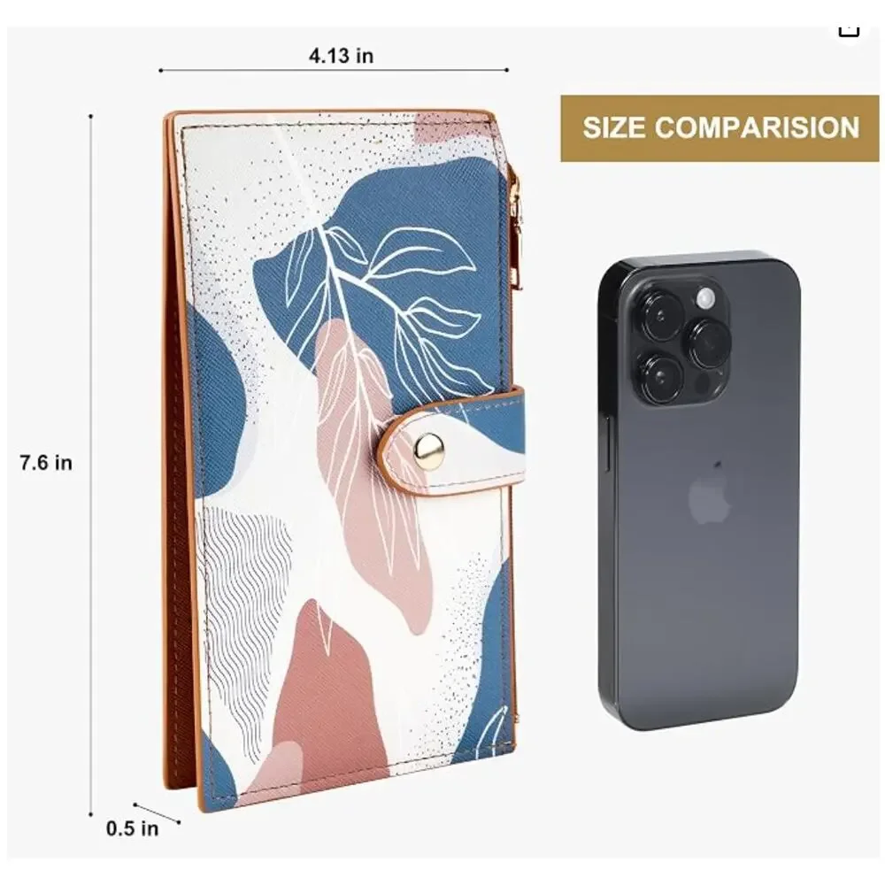 Large RFID Bifold Multi Card Wallet Case with Zipper Pocket, Credit Card Holder